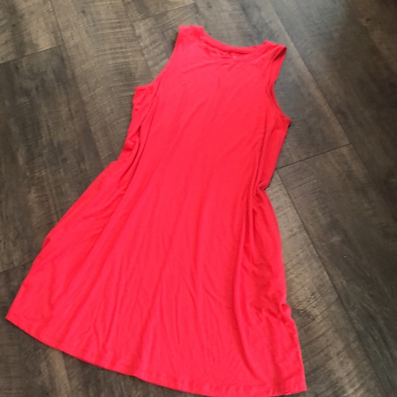 TIME&TRU RED SLEEVELESS JERSEY DRESS WITH POCKETS SIZE JR L - Picture 3 of 8